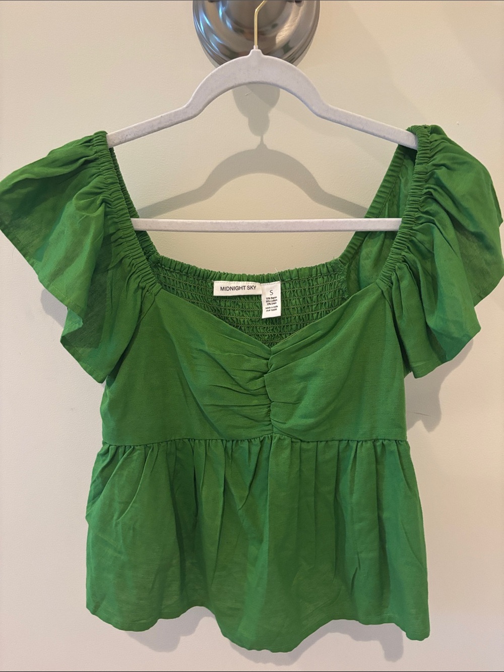 Women’s Green Ruffle Blouse